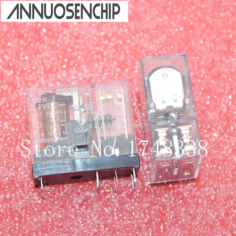 10PCS New Original Power PCB Relay 12V G2R-2-12V G2R-2-DC12V G2R-2-12VDC G2R-2 12VDC 5A 8Pin 