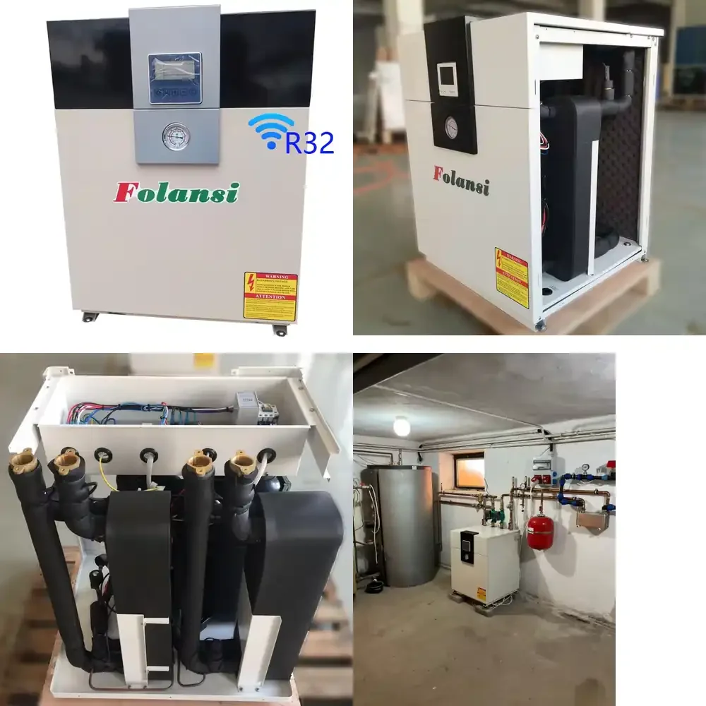 

Folansi 15kw water-to-water heat pump geothermal heat pump R410a or R32 DHW small household heat pump Noiseless