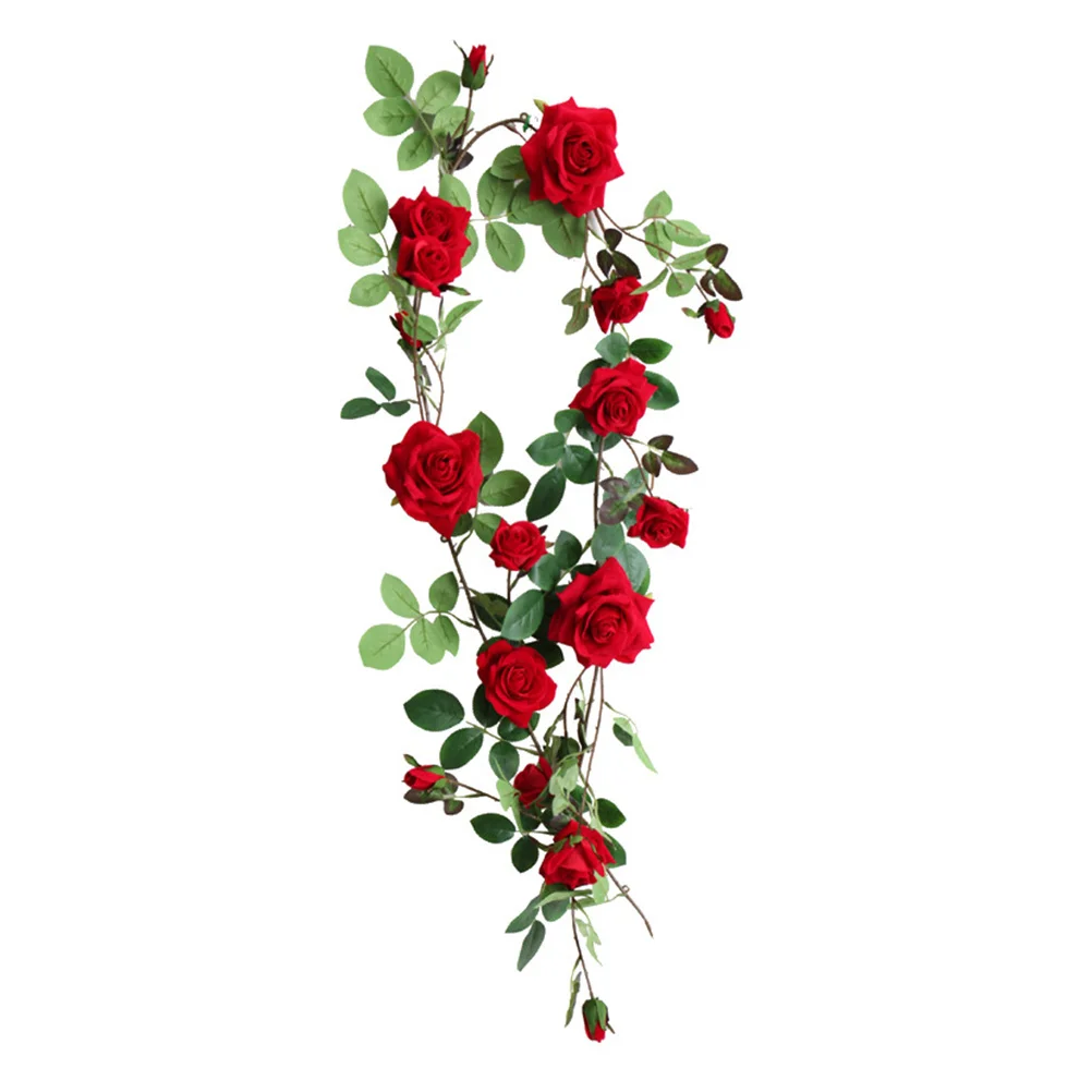 

1Pcs Artificial Rose Vine Imitation Flower Rattan for Home Garden Party Decor Simulation Plant Hanging Decoration Decorative