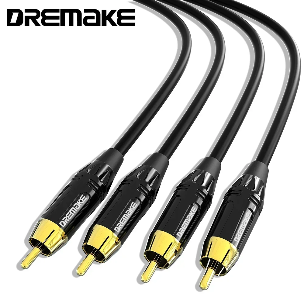 

DREMAKE 2 RCA To 2 RCA Stereo Cable Male To Male Audio Cable for Home Theater,HD DVD,VCD,Amplifier ,HIFI Syetem