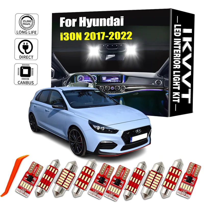 

IKVVT 13 шт. внутренний светильник Canbus для Hyundai i30N 2017 2018 2019 2020 2021 2022 автомобильные лампы светодиодные внутренние купольные лампы багажника Ki