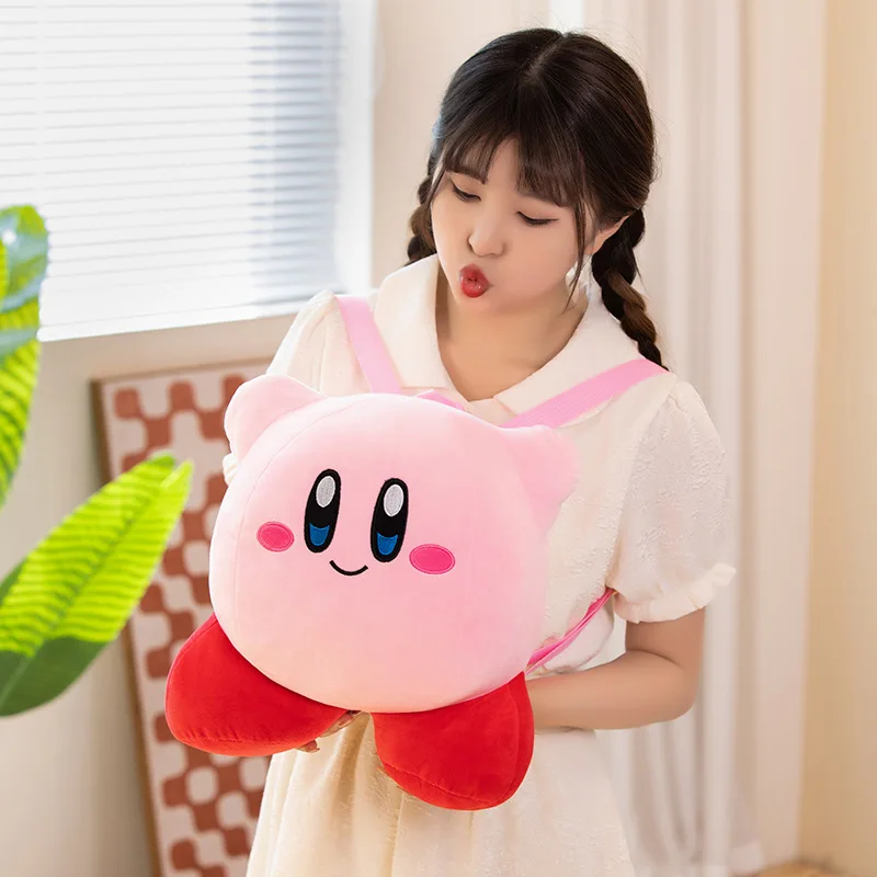 New Kirby Backpack Plush Doll Suffed Toy Kawaii Kirby Bag Soft Schoolbag For Kid Girls Gifts