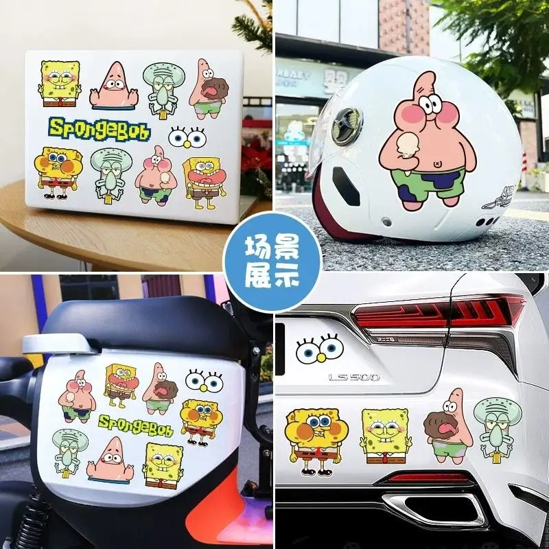 SpongeBob SquarePants Kawaii Cartoon Cute Patrick Laptop Luggage Motorcycle Helmet Scratches Masking Stickers Wholesale