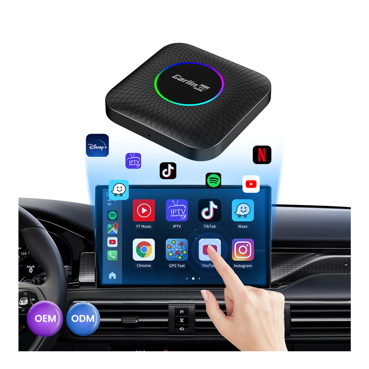 New Arrival Carlinkit 8G+128GB Android 13 System Carplay Auto Car Stereo Youtobe Netflix Portable Wireless Android Carplay Box