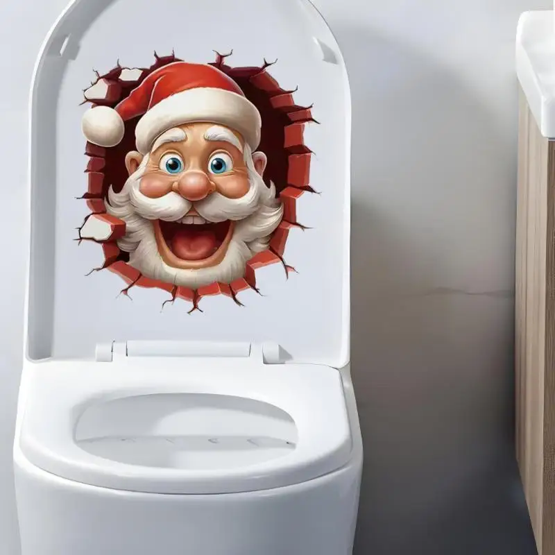 Christmas Snowman Toilet Sticker Merry Christmas Party Decoration Xmas Home Bathroom Decor Navidad Natal