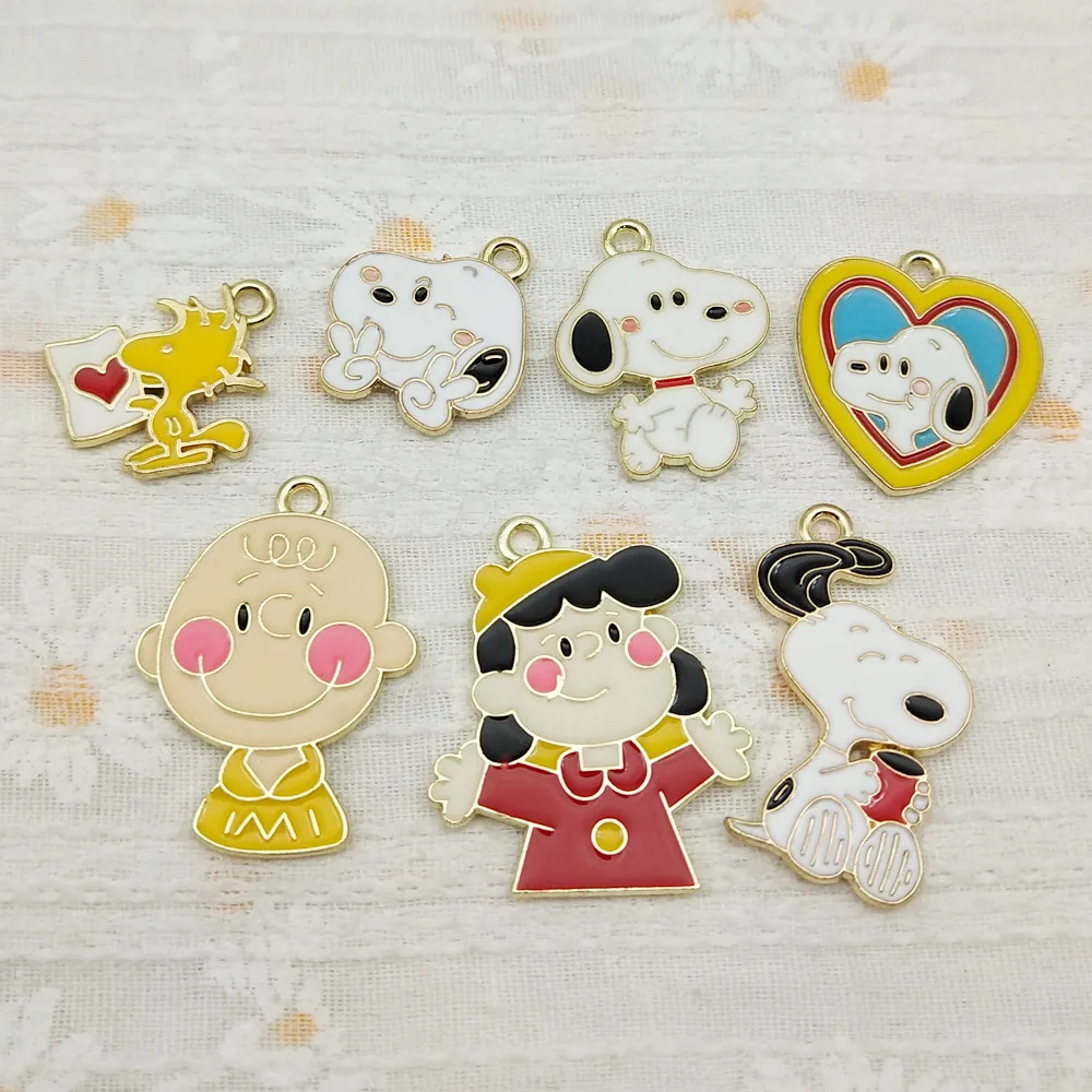 10 قطع سنوبي أقراط قلادة معدنية سحر قلادة المفاتيح DIY المواد اليدوية