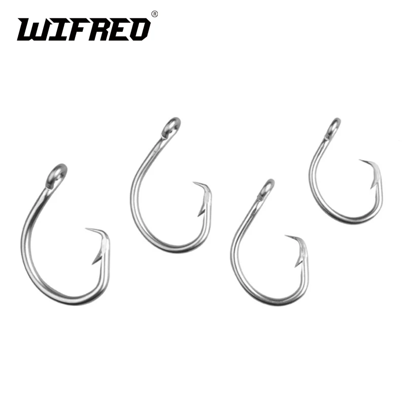 Wifreo 2pcs Stainless Steel Tuna Circle Hook G Hooks for Snapper Saltwater Deep Drop Fishing Hooks #12/0  #14/0  #16/0  #18/0