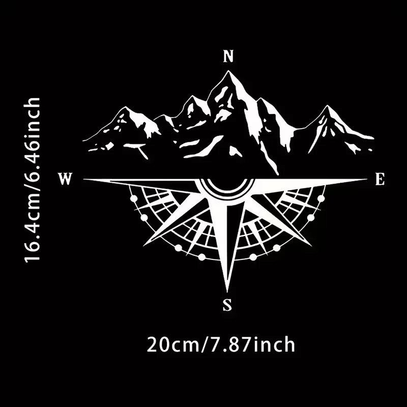 1pc Adventure Compass Waterproof Vinyl Stickers Decor for RV Camping Cars, Great for Outdoor Enthusiasts & Anime Fans