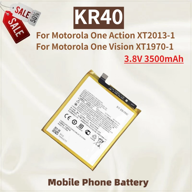 

Высококачественная батарея для телефона KR40, 3,8 В, 3500 мАч, для Motorola One Action XT2013-1 One Vision XT1970-1, новая сменная батарея