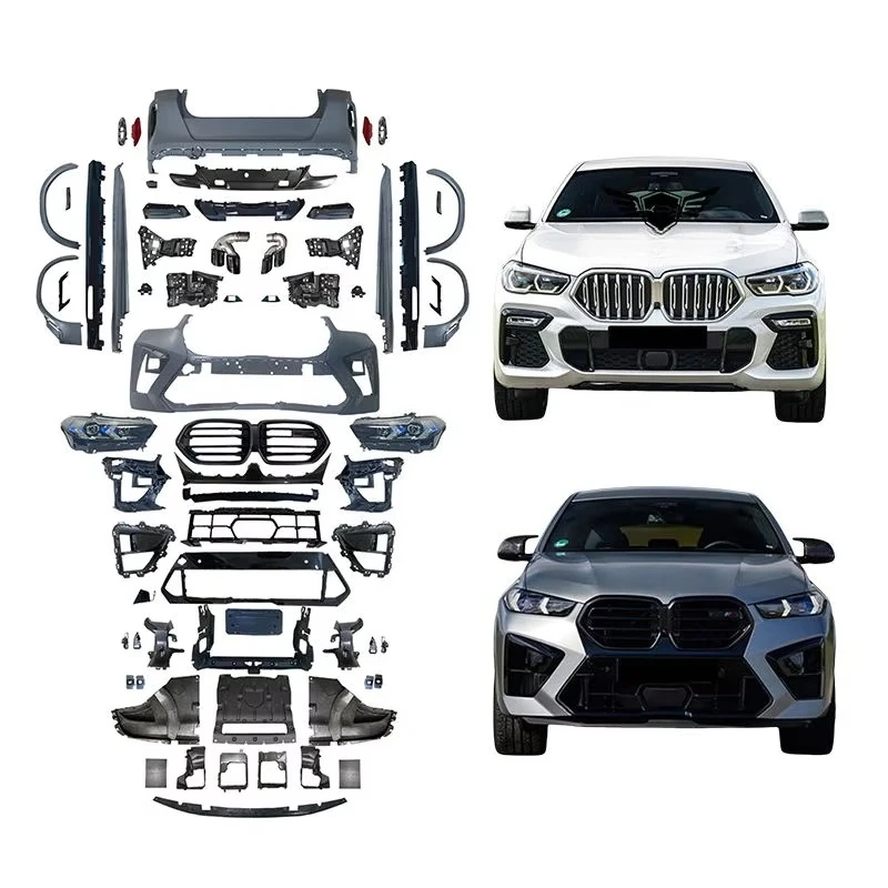 X6M Style Body Kit for BMW X6 G06 2020-2023 Upgrade 2024 LCI F96 Facelift Car Bumper Headlight Taillamp PP Plastic Conversion
