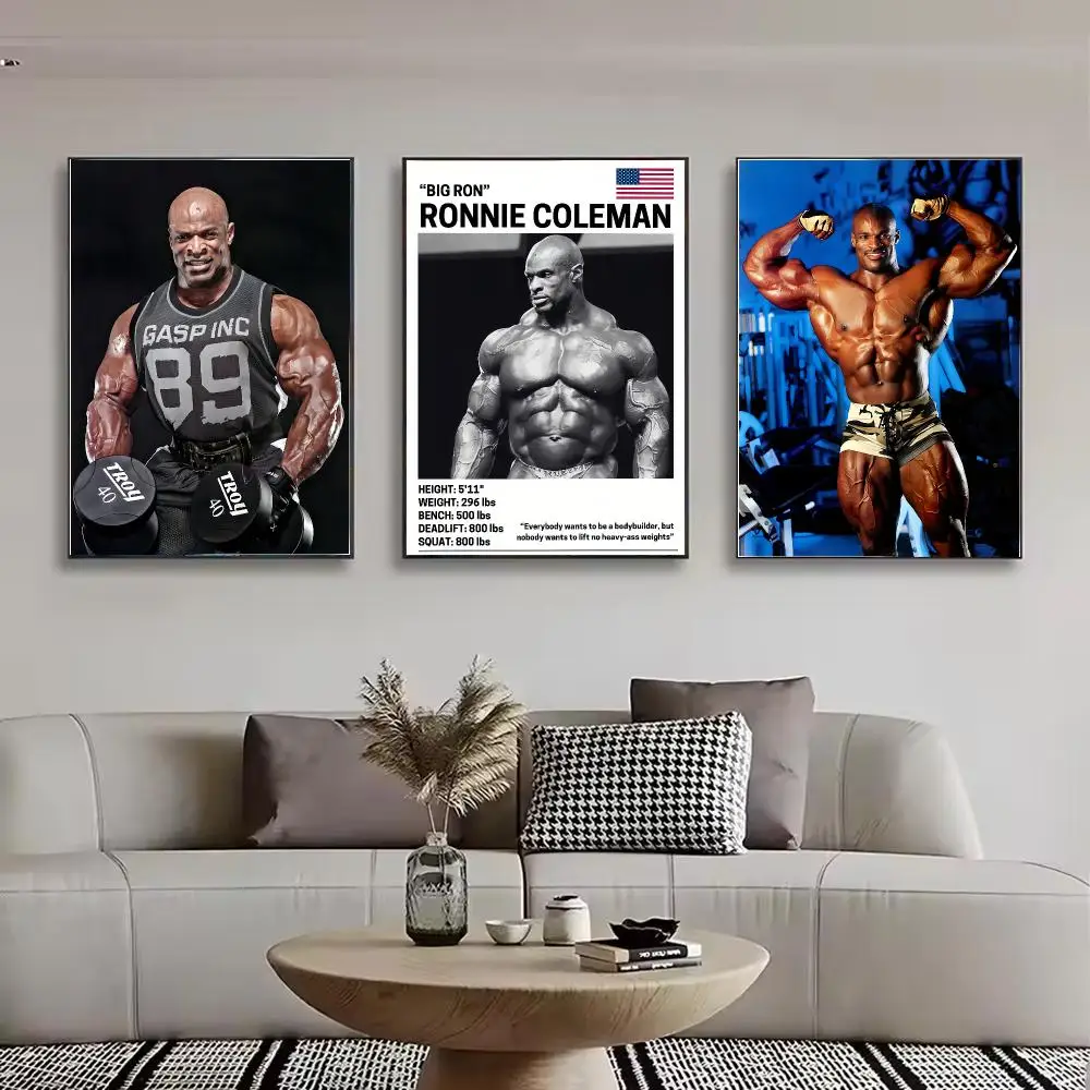 Sports Ronnie Coleman Painting Calligraphy Stylish Canvas Poster Wall Art for Bedroom Living Room Study Home Decor Gift