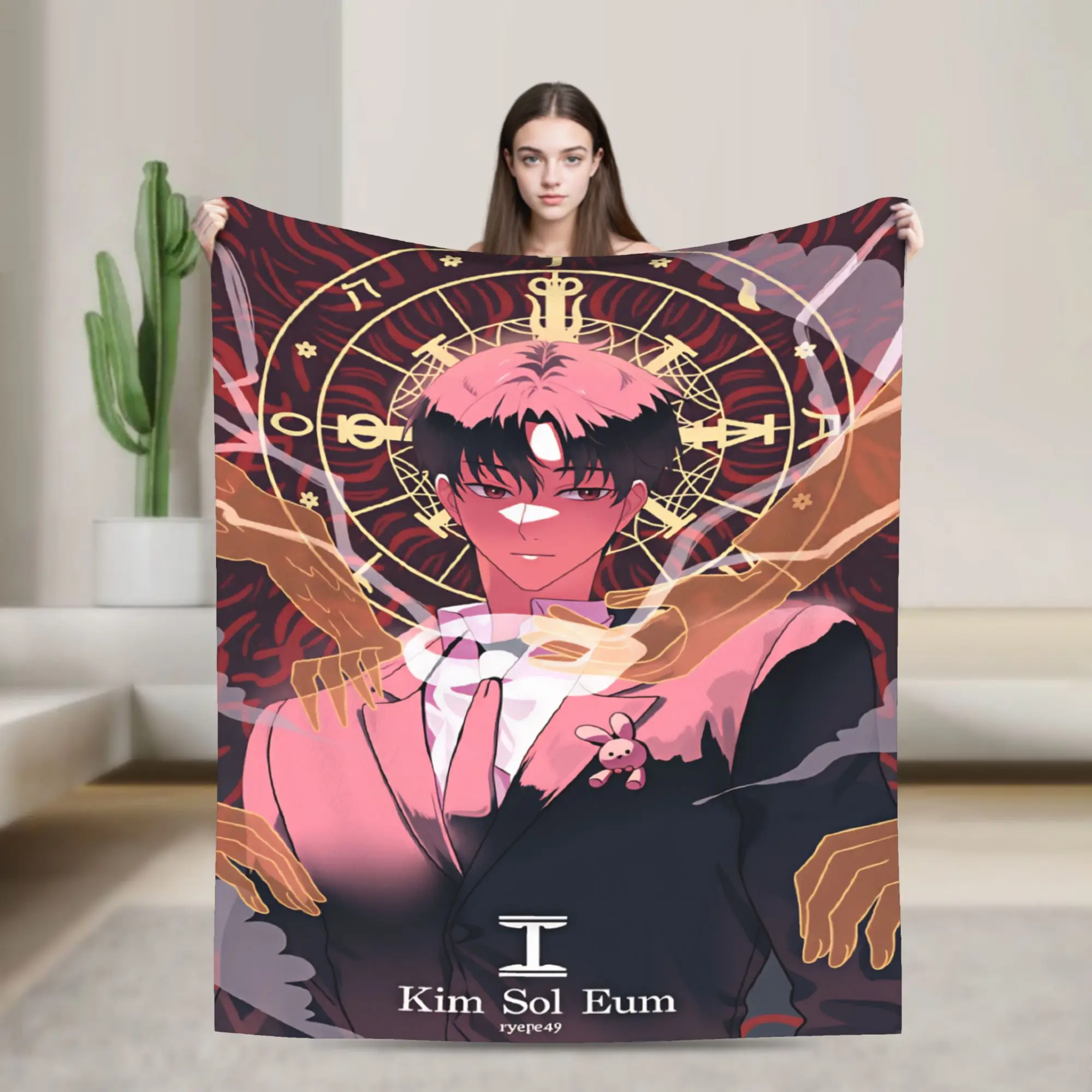 K-Kim S-Soleum Novel GSGW Soft Warm Blanket  Camping Plush Throw Blanket Street Trend Bedroom Flannel Bedspread Sofa Bed Cover