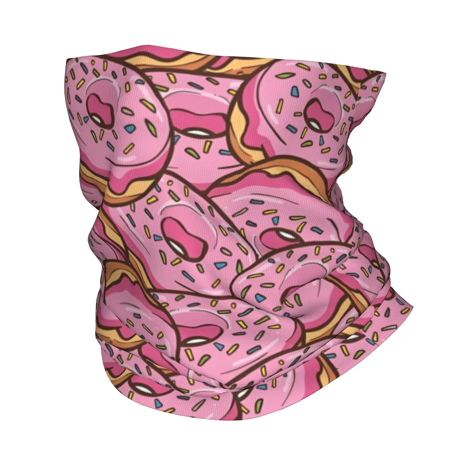

Custom Chocolate Donut Doughnut Bandana Neck Warmer Women Men Winter Ski Hiking Scarf Gaiter Funny Pattern Food Face Cover