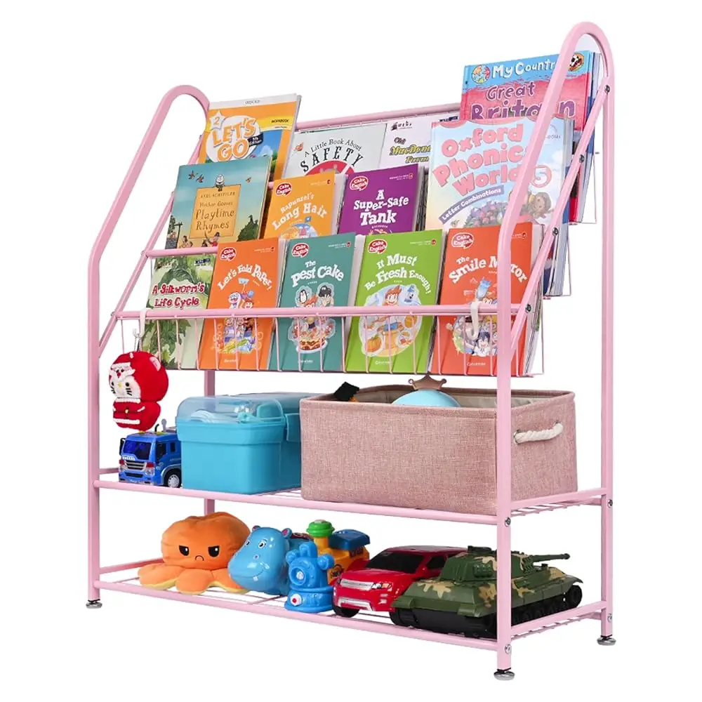

Bookshelf For Kids, Metal Kids Bookshelf, 5 Tier Kids Book Shelf And Toy Storage, Bookcase For Kids Room, Kids Book Storage For