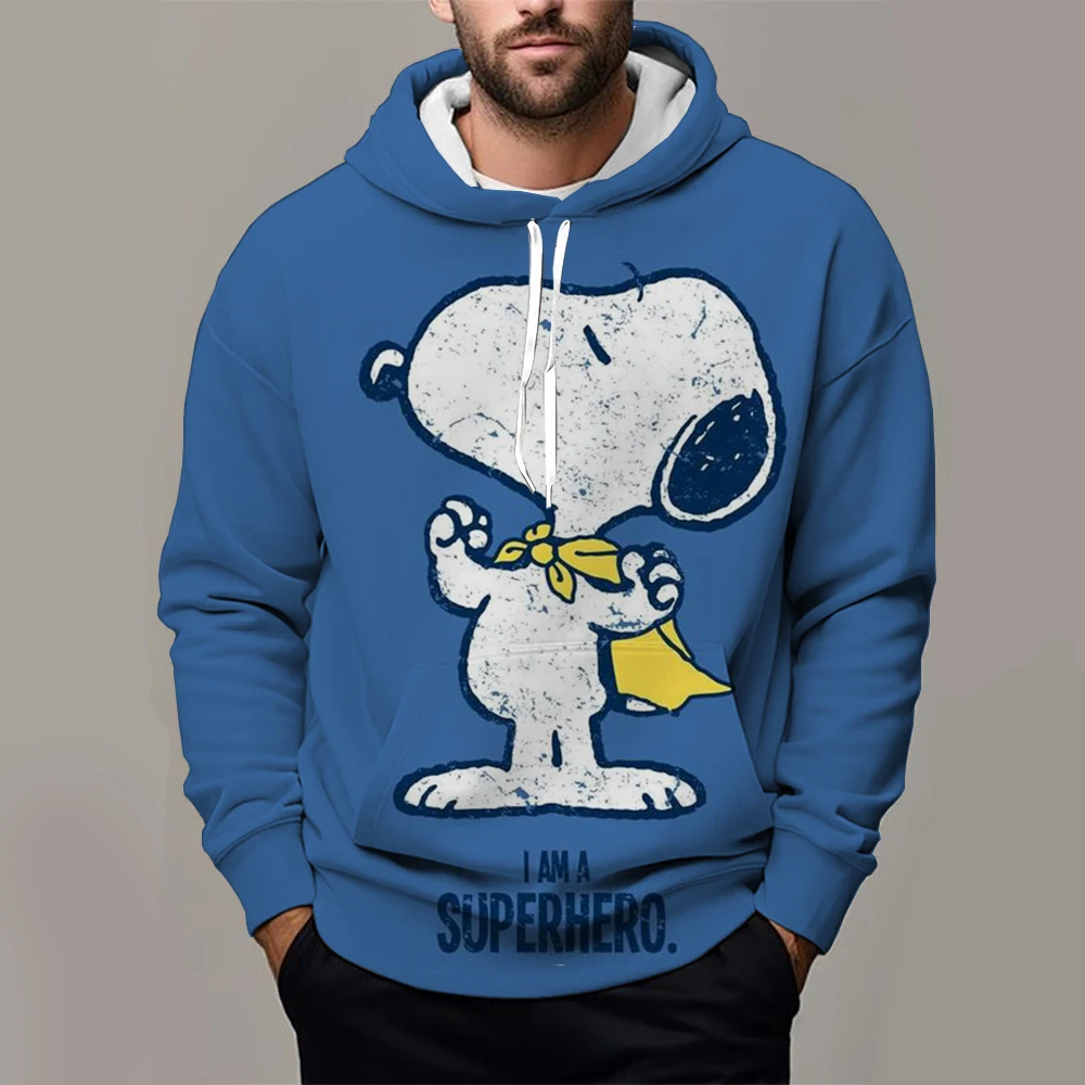 Snoopy Fun Printed Men\'s Hoodie Cartoon Women Oversized Sweatshirt Tops Autumn Winter Couple Pullover Kid Girl Boy Hoodie