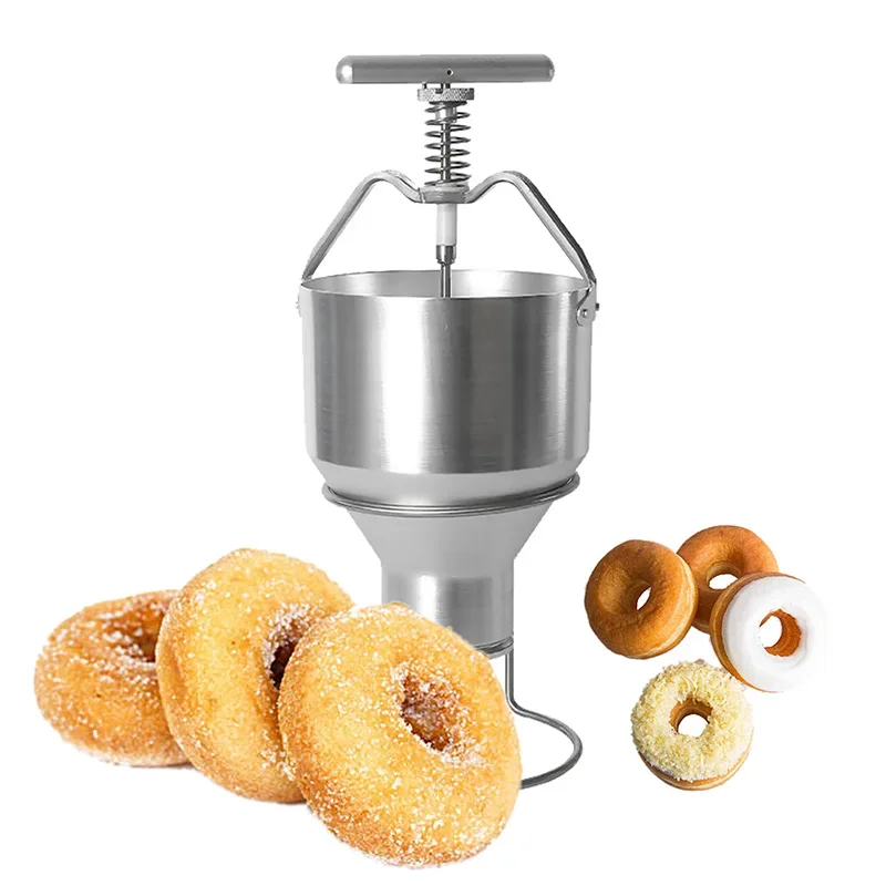 Mini Manual Donut Maker, Extrusion-Style Molding Device, Donut Mold, Manual Batter Dispenser, 6-Level Thickness Adjustment