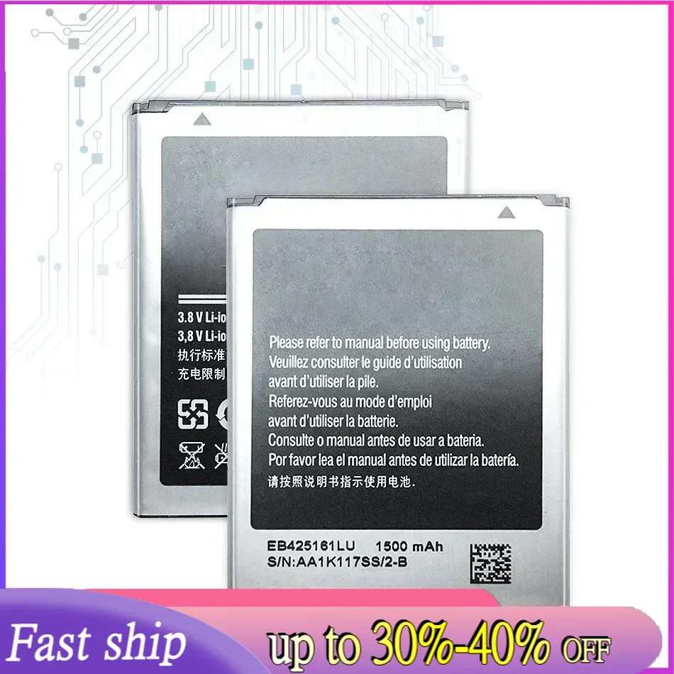 Phone Battery For Samsung Galaxy S Duos S7562 S7566 S7568 I8160 S7582 S7560 S7580 I8190 I739 I669 J1 Mini EB425161LU 1500Mah