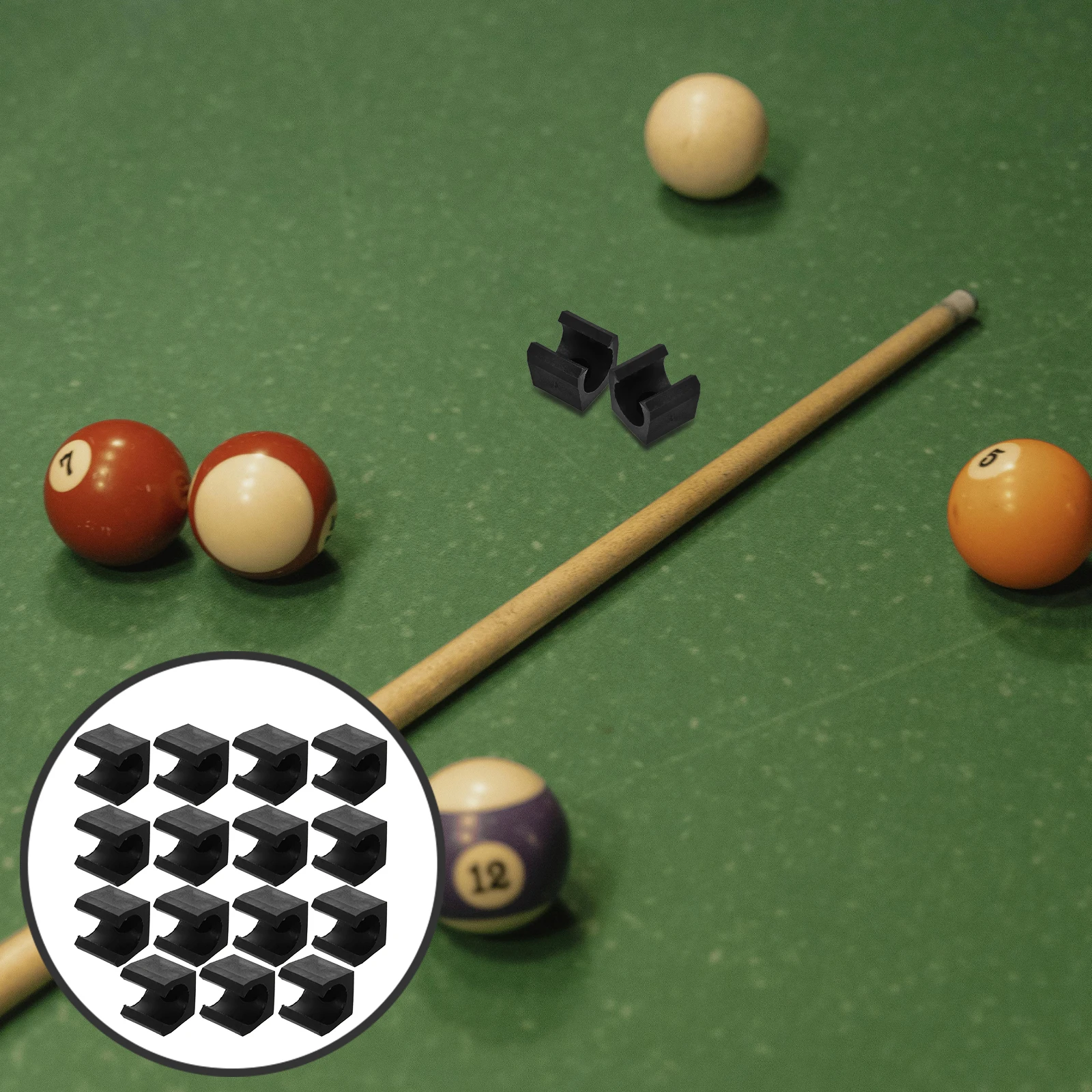

15pcs Wall Pole Holder Adjustable Pool Cue Clamp Silver Scratch Proof Table Tennis Bat Training Tournaments Billiard Cue Racks