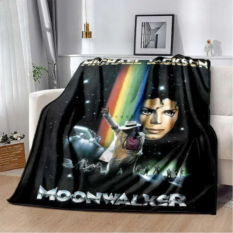 موسيقى البوب مايكل جي جاكسون بطانية الفانيلا المطبوعة ، بطانية دافئة ناعمة مريحة الفانيلا غرف معيشة ديكور المنزل هدية عيد ميلاد #5