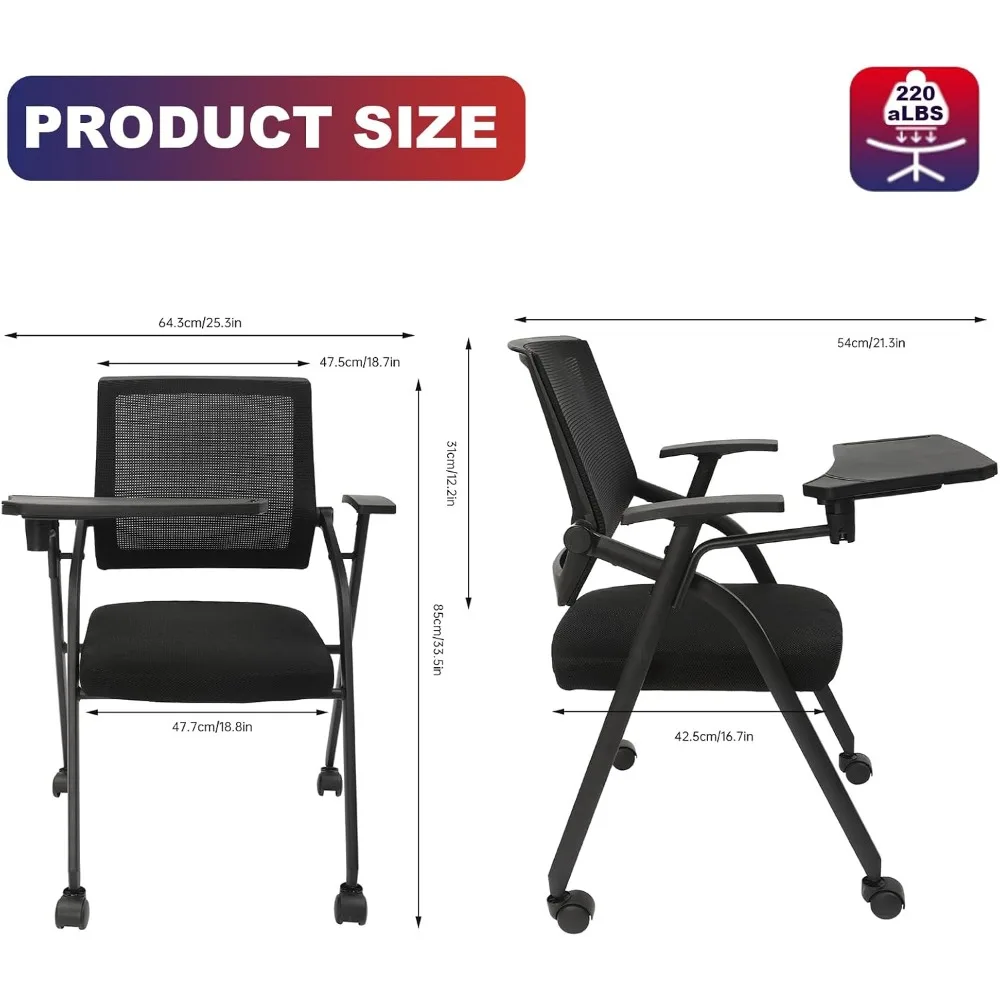 par de cadeiras de malha empilháveis com rodízios para recepção de convidados e uso no escritório