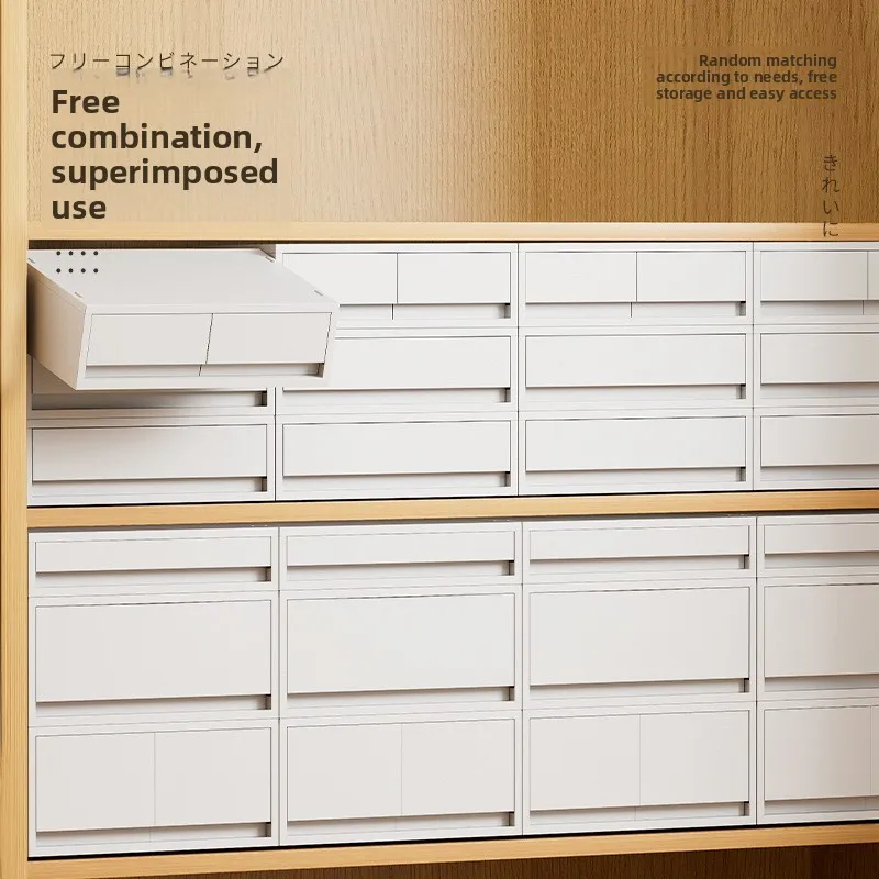 

Japanese Drawer-Style Storage Box, Multi-Layer Plastic Organizer Cabinet, Wardrobe & Desktop General Storage, A4 File Organizer