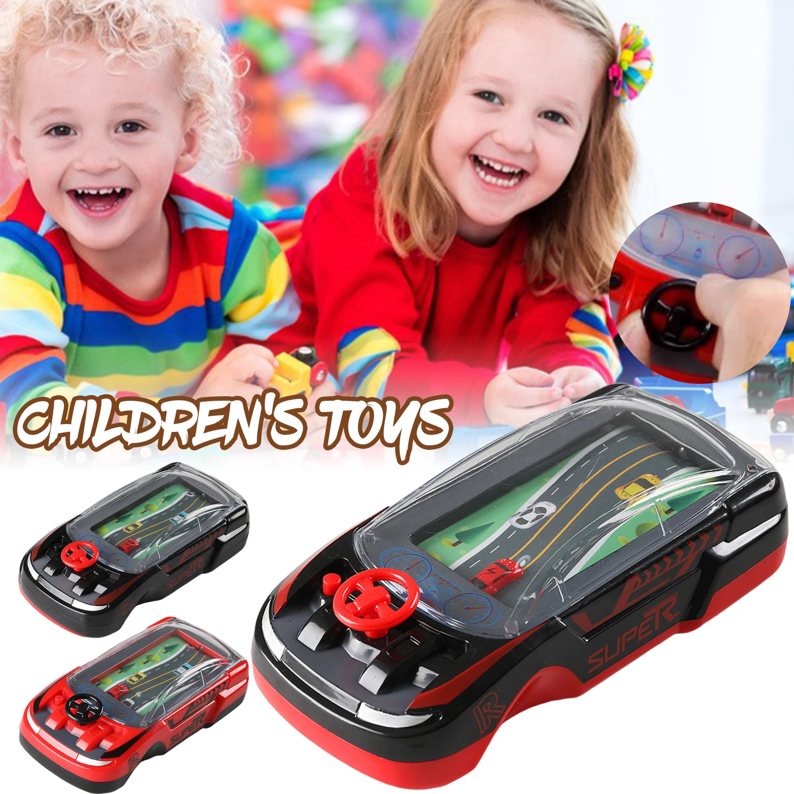 Simulation Handheld Car Racing Toy Light Sound Hands On Car Toy Gift For Birthday Children's Day