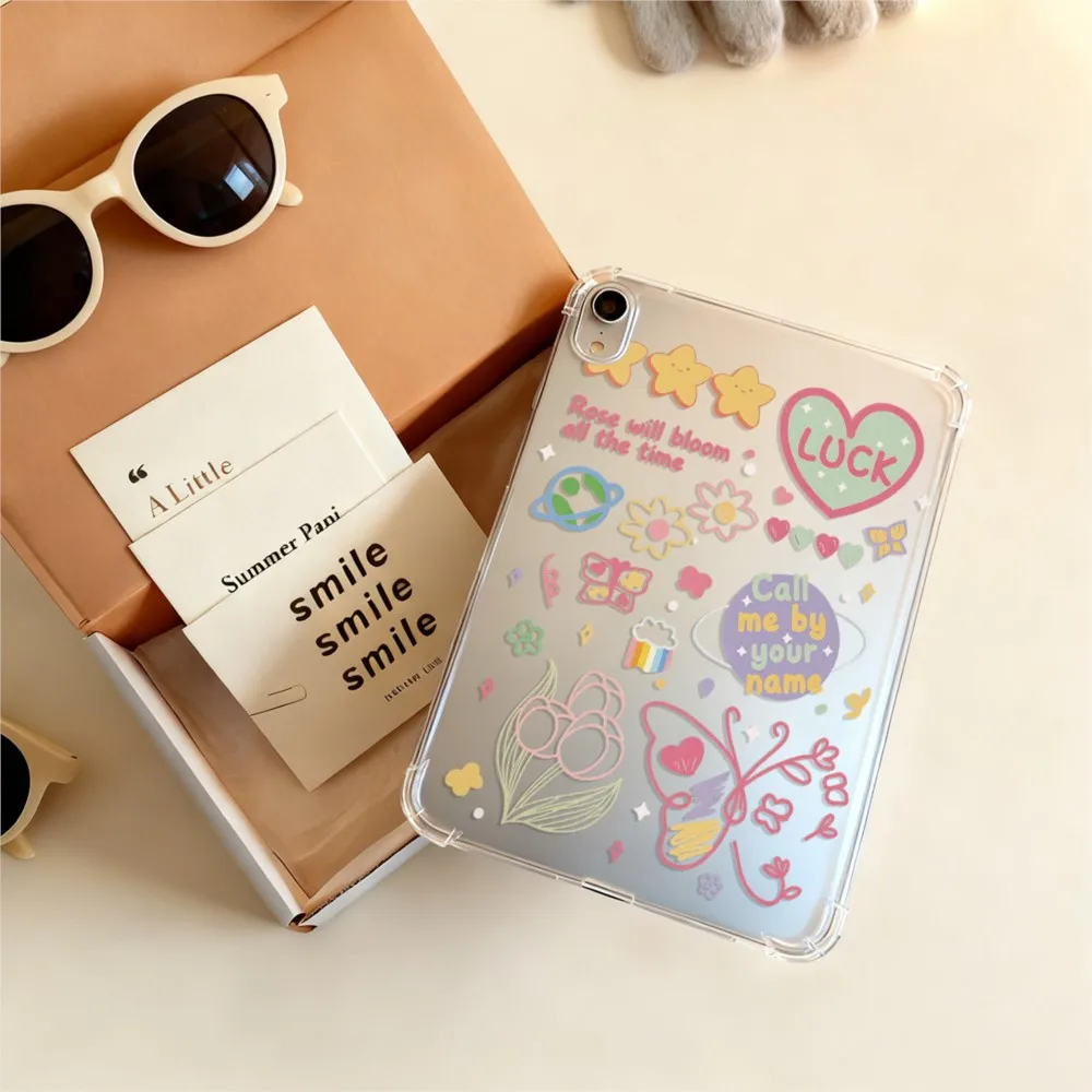 Kawaii Cartoon Sticker Style Tablet Case for Redmi Pad Pro 12.1 for Xiaomi Poco 12.1inch 7 6 5 Pro for Redmi Pad 2 9.7inch 2026