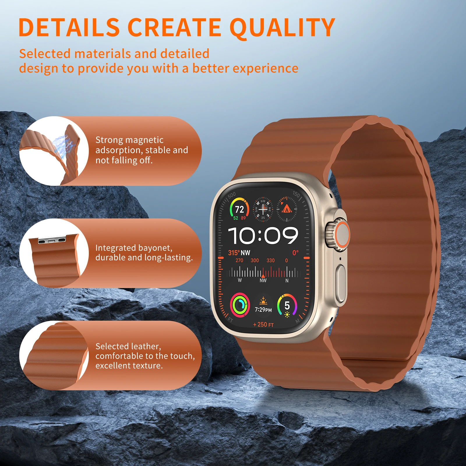 Neues Ultra Wide Magnet-Lederarmband für Apple Watch Band Series Ultra 11/10/9/8/7/6/5/4 42mm 44mm 45mm 46mm Armband – Detail 10