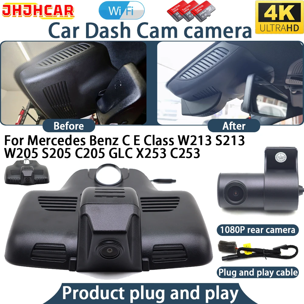 4K Dash Cam For Mercedes Benz C E Class W213 S213 W205 S205 C205 GLC X253 C253 Plug And Play WiFi DVR Car Camera Video Recorder