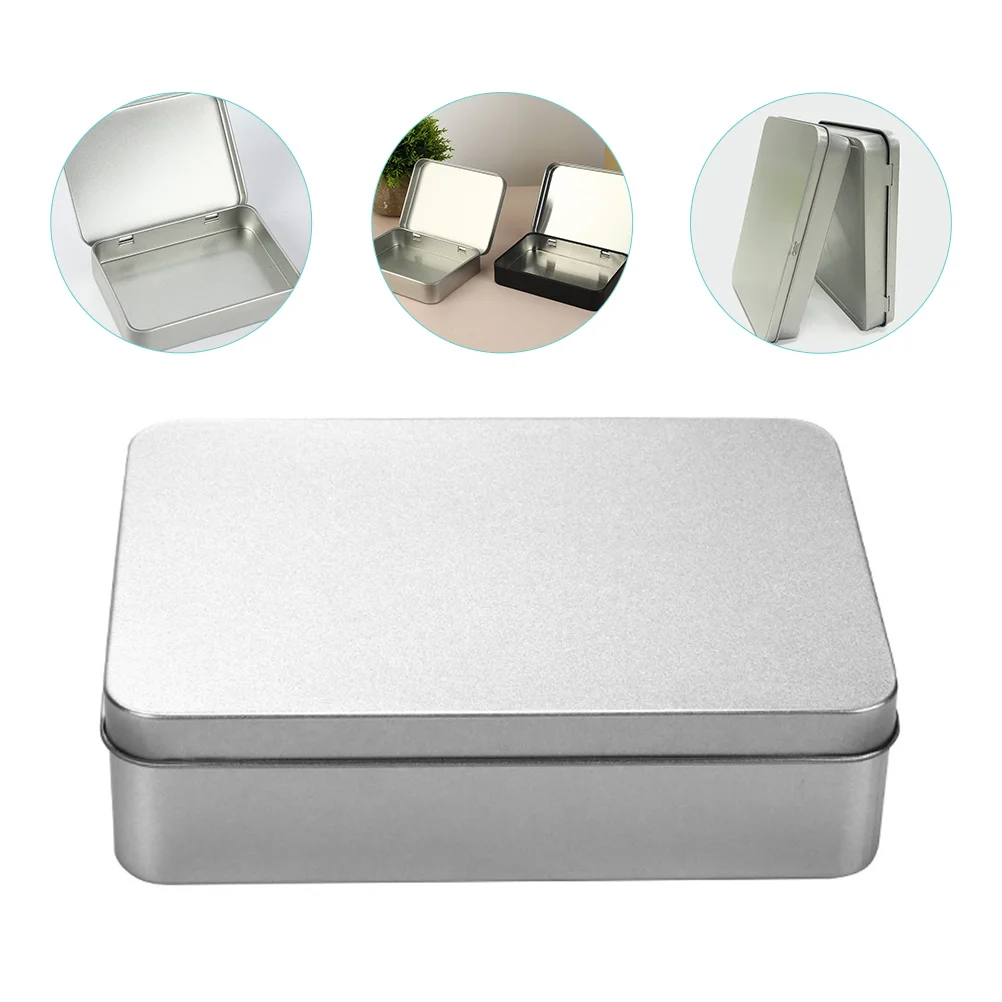 

4 Pcs Rectangular Storage Tin Box Candy Tinplate Containers Food Jar Small Tins with Lids Cans Baby Case