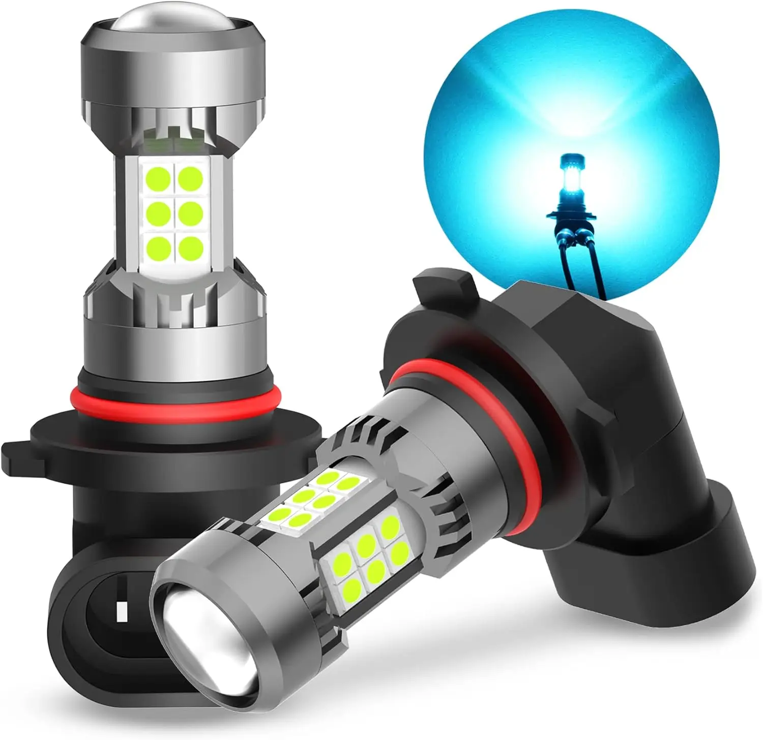 

3200 Lumens 9006 HB4 Ice Blue LED Fog Light Bulbs, Super Bright 3030 30-SMD Replacament with Projector, Pack of 2