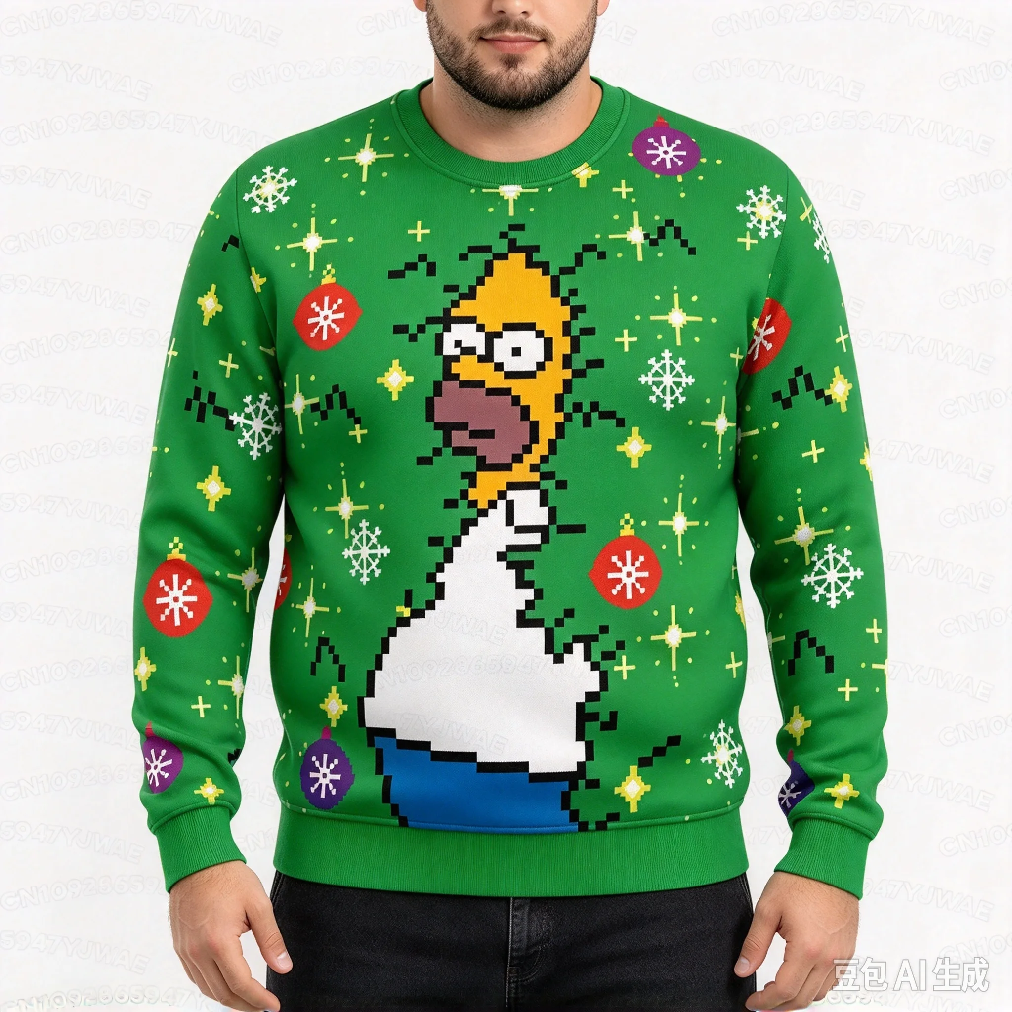 2026 Autumn Winter men The Simpsons Sweatshirt, Cartoon Print Christmas Pullover, Family Matching Outfits Men Women hoodies