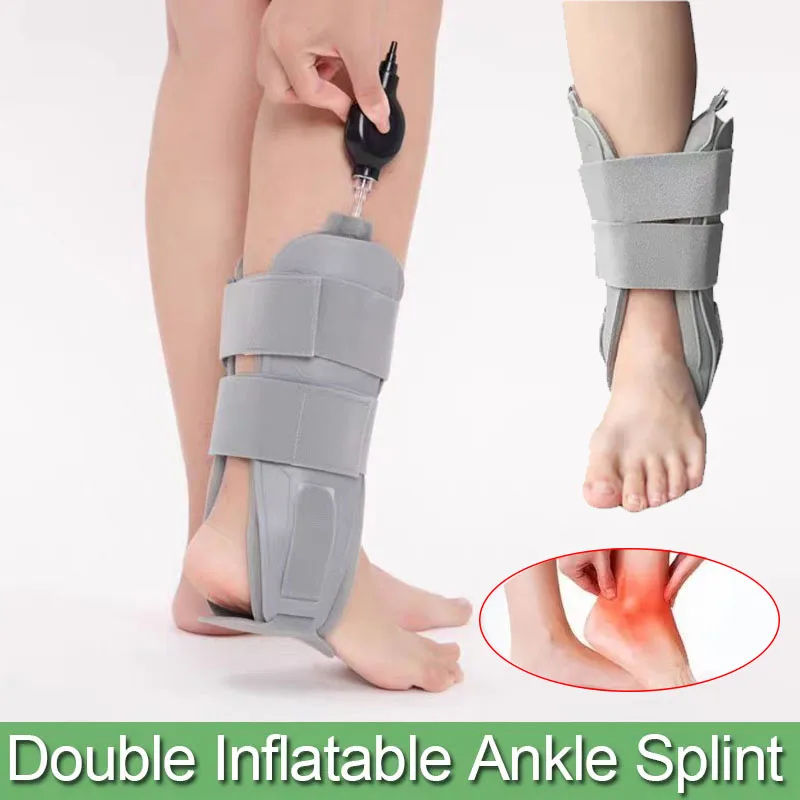 

Adjustable Ankle Brace Fixed Splint-Double Inflatable Ankle Splint Support-For Ankle Sprained Tendonitis,Cast Support