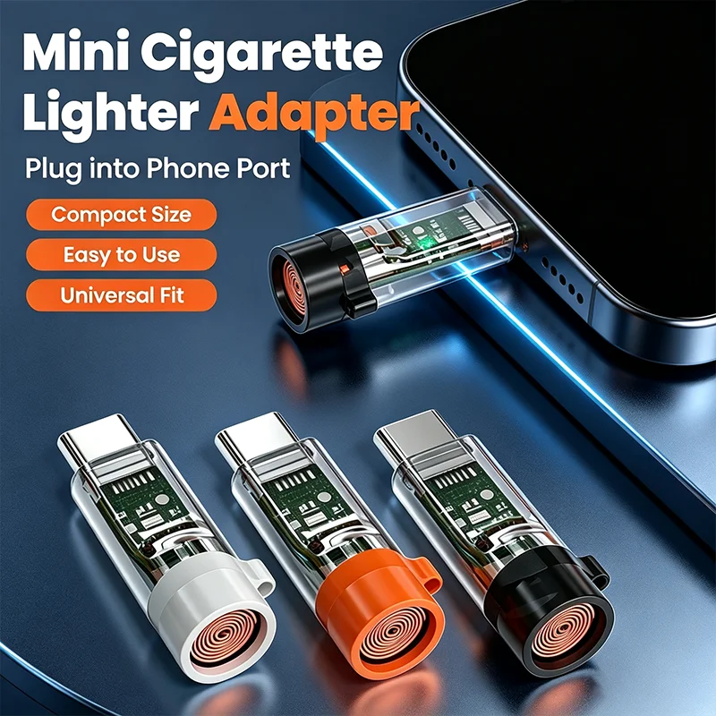 Portable Mini USB C Cigarette Lighter Type C Windproof Rechargeable Lighter for iPhone 15 16 17 Android Outdoor Camping