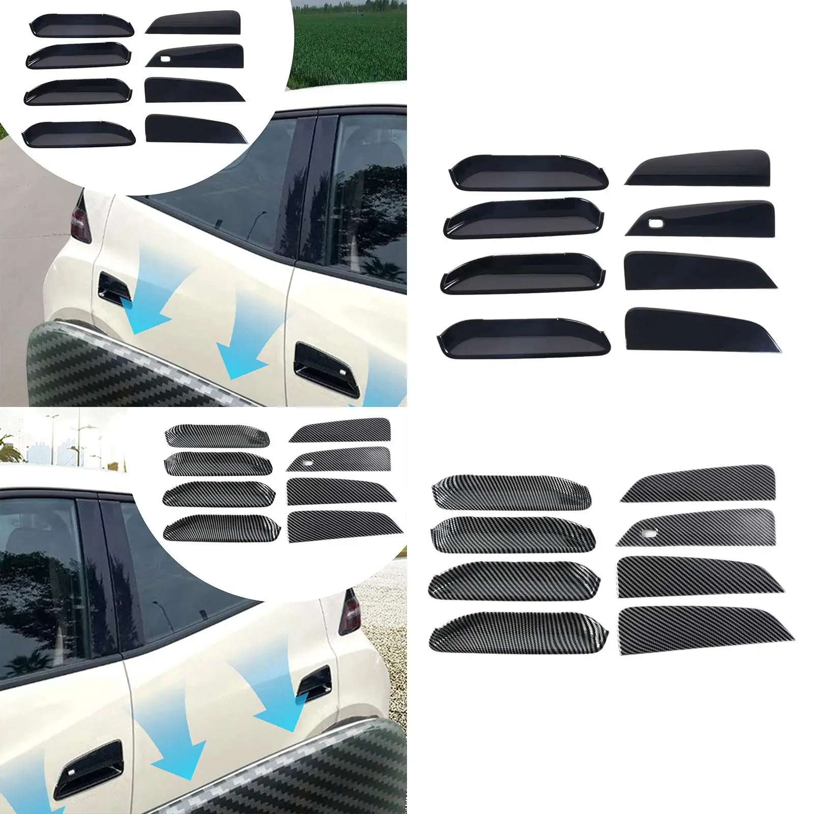 

8x Car Door Handle Bowl Stickers Component Anti Scratch for Byd Seagull