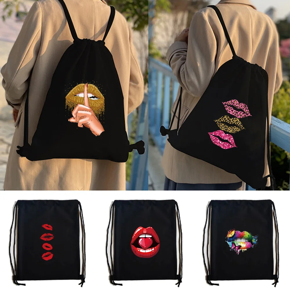 Drawstring Sport Gym Bag New Mouth Print Sack Sport Fitness Travel Outdoor Backpack Shopping Bags Swimming Basketball Yoga Bags