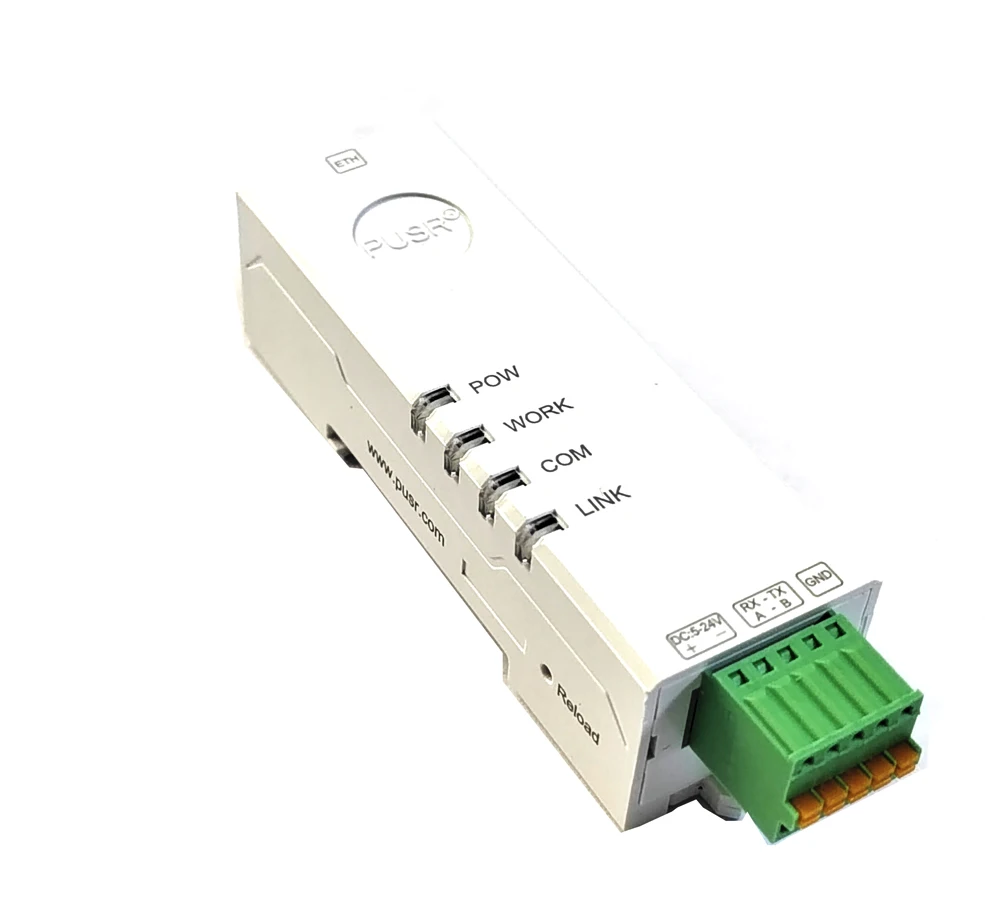 DIN-рейка с последовательным портом RS232 или RS485 к Ethernet-конвертеру Интернета вещей параметры DR132 поддержка Modbus