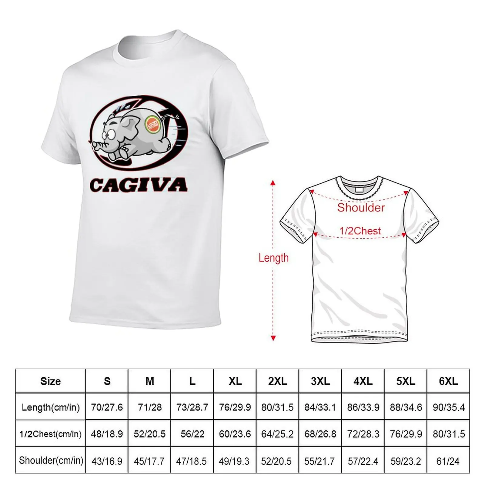 Cagiva Logo with Elefantino T-Shirt black cotton t-shirt plain for man package cotton t shirt pack t shirts with prints T-Shirt