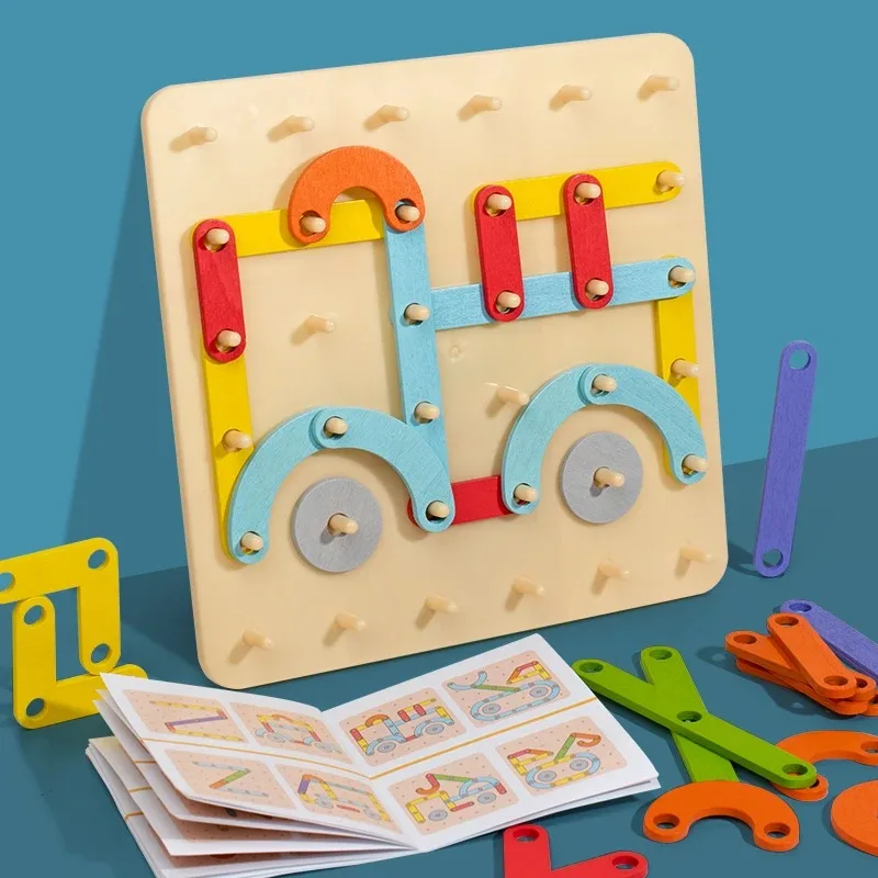 Montessori Versatile Shape%Puzzle Column Set^Early Education Blocks-Matching Geometric Letter Number Children Boys and Girls Toy