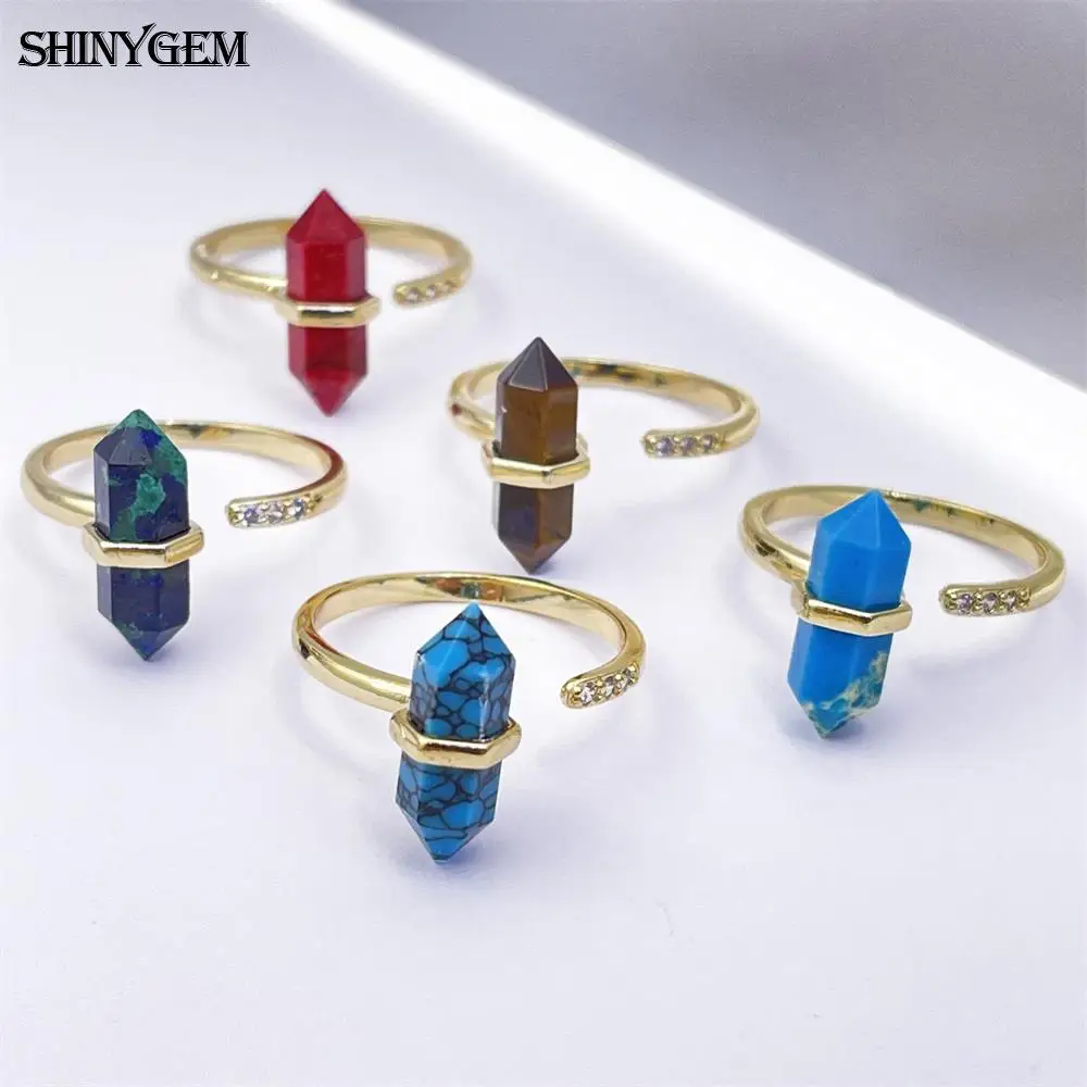

shinygem new gold plated aquamarine amethyst white moonlight a variety of gem european and american rings for women