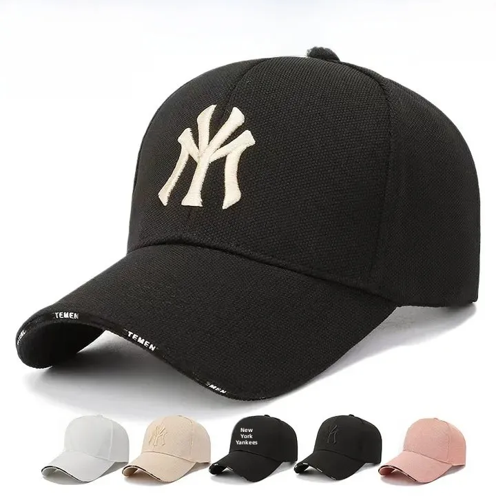 Gorra de béisbol con patrón de piña bordado, letras cosidas, efecto adelgazante para el rostro, gorra de pico de pato para las cuatro estaciones, estilo coreano de moda.