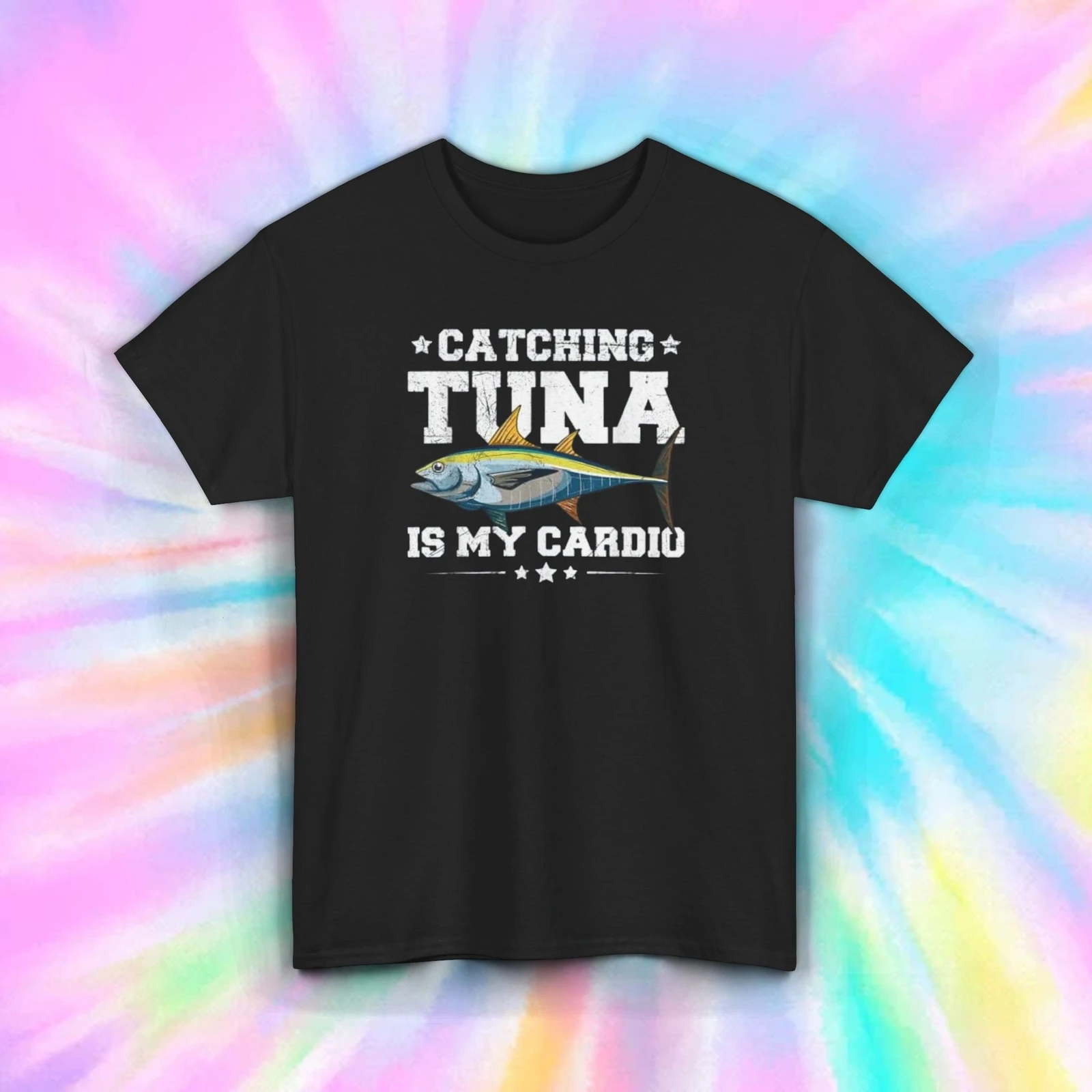 Attraper le thon est mon cardio T-Shirt graphique de pêche drôle S-5XL