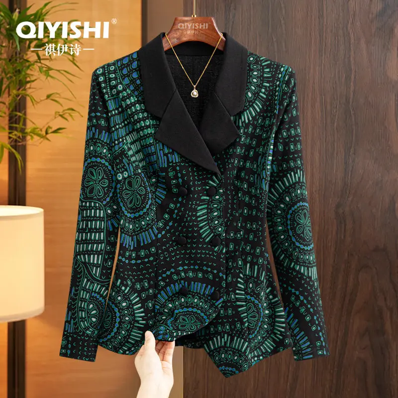 

Модная женская рубашка в богемном стиле с принтом, длинными рукавами, V-образным вырезом, асимметричная, весенне-летняя, повседневная, блузка.