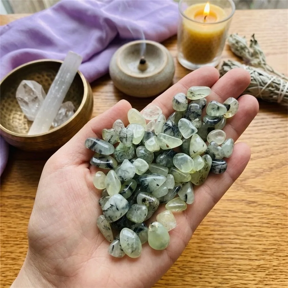 Natural Green Prehnite Tumbled Chiltonite Stone Chips for Reiki Healing, Aquarium Decor, DIY Craft, Crystal Minerals