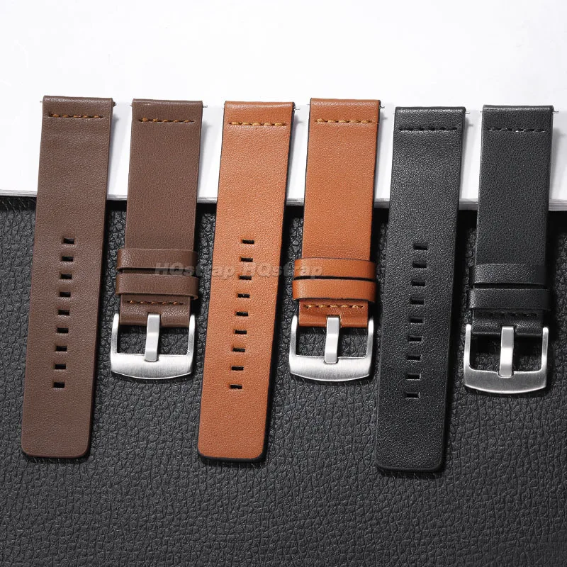 Кожаный ремешок 18 мм, 20 мм, 22 мм, 24 мм, быстросъемный ремешок для браслета Seiko, спортивный браслет, универсальный сменный ремень