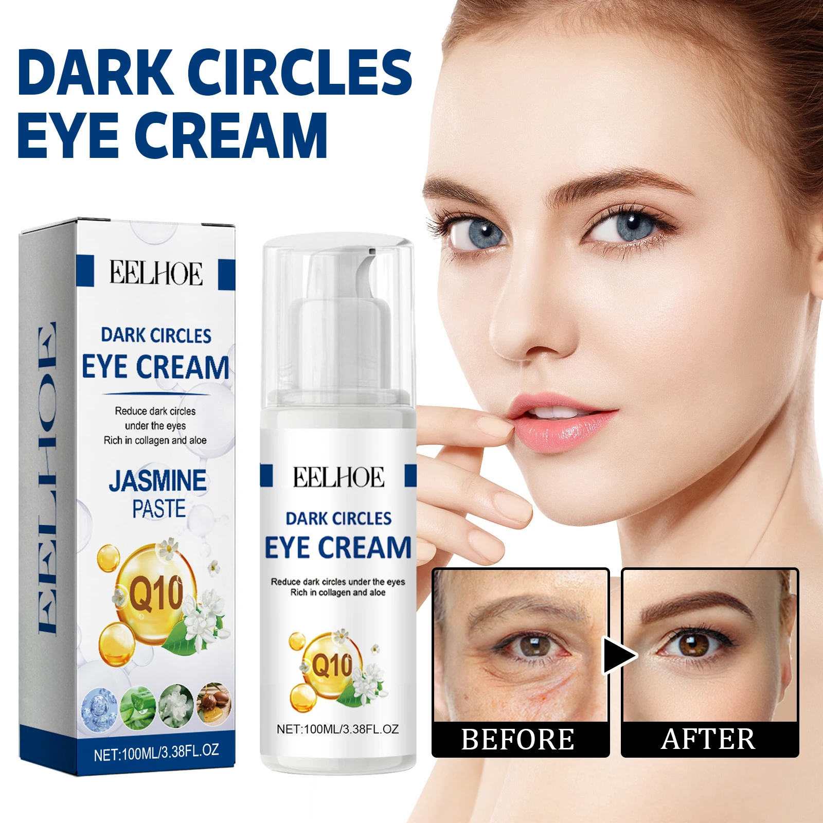 

Крем для глаз EELHOE Collagen Dark Circles отслаивает глубокий меланин кожи, осветляет цвет кожи, устраняет мешки под глазами
