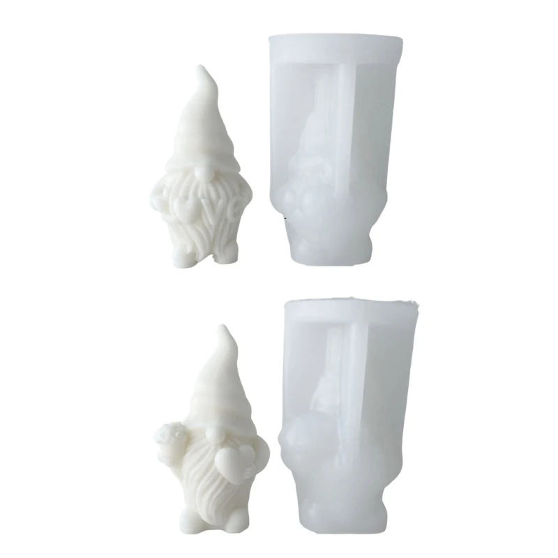 Molde silicona gnomo 3D, molde decorativo enano bonito para manualidades, fabricación jabón con velas perfumadas, para