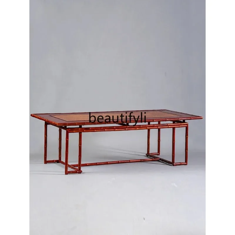 Bamboo tea table and chair combination Chinese style living room office dual-purpose large class medium board large tea t