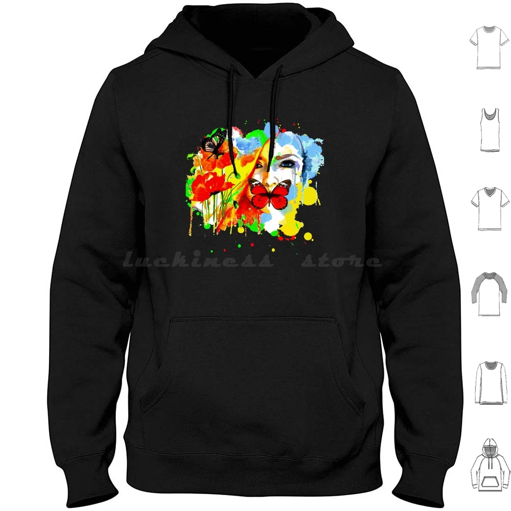 Watercolor Painting I'm A Hoodie Cotton Long Sleeve Fear Federal Feel Feeling Few Field Fight Figure Fill Film Final