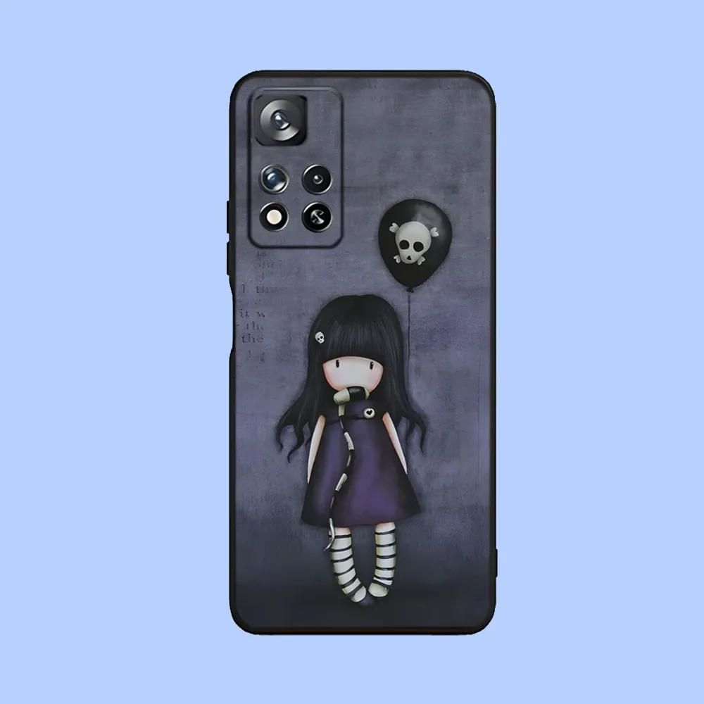 S-Santoro Girl Gorjuss Phone Case For Samsung Galaxy A13,A21s,A22,A31,A32,A52,A53,A71,A80,A91 Soft Black Cover